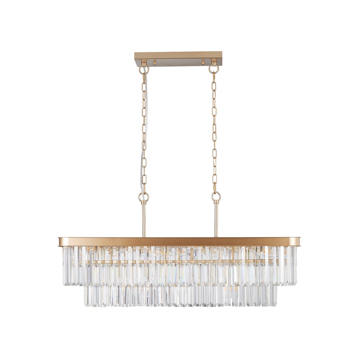 Rectangular Crystal Chandelier Adjustable