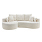 106 in. 2-Piece Fabric Cloud Curved Sectional Sofa - Snow