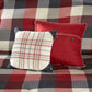 7 Piece Herringbone Comforter Set Red Cal King