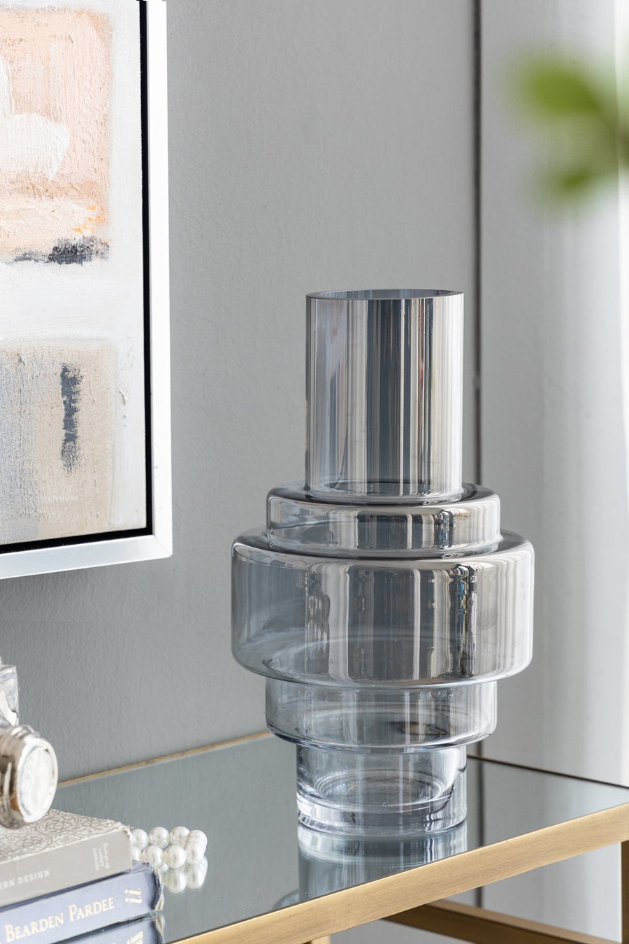 Geometric Design Smoke Luster Decorative Vase