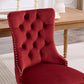 Classic Velvet Dining Chairs - Set of 2 in Burgundy