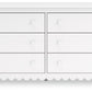 Hallityn - Six Drawer Dresser - White