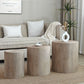 Set of 3 Rounded Wood Coffee Tables