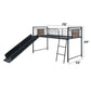 Cordelia - Twin Loft Bed With Slide - Antique Oak, Sandy Black & Dark Bronze Hand-Brushed