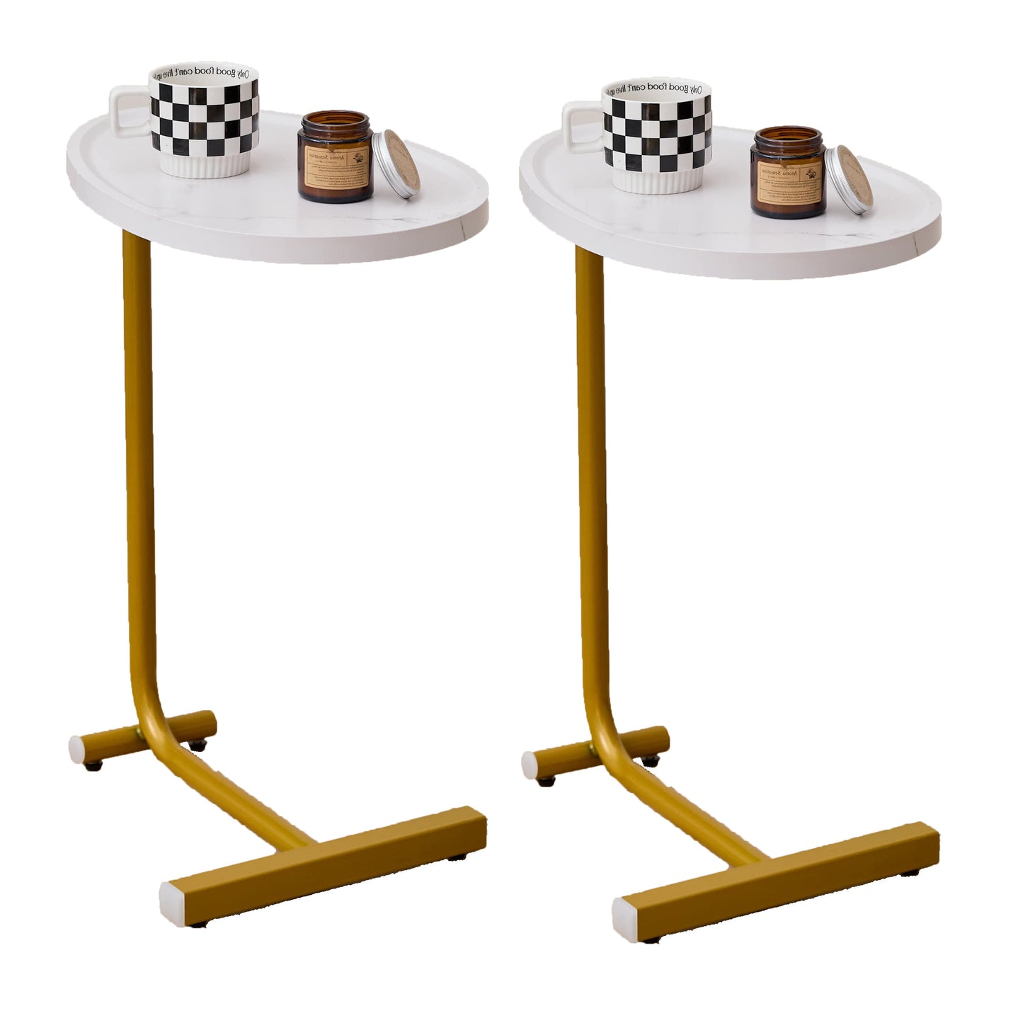2-Piece C-Shaped Side Table Set