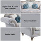 Pelumi - Loveseat With 5 Pillows - Light Gray Linen & Platinum