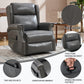 Grey Manual Recliner Chair in Faux Leather