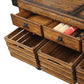 Kaif Distressed Chestnut Finish Kitchen Cart