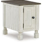 Havalance - Chair Side End Table - White / Gray
