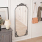 58"x24" Arched Full Body Mirror with Vintage Ornate Carving
