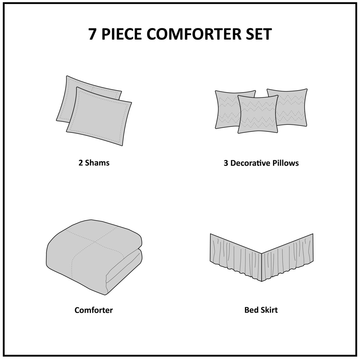 7 Piece Faux Suede Comforter Set Blue Queen