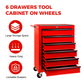 Rolling Metal Tool Chest with 6 Drawers