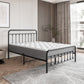Metal Platform Bed Frame with Victorian Style Headboard