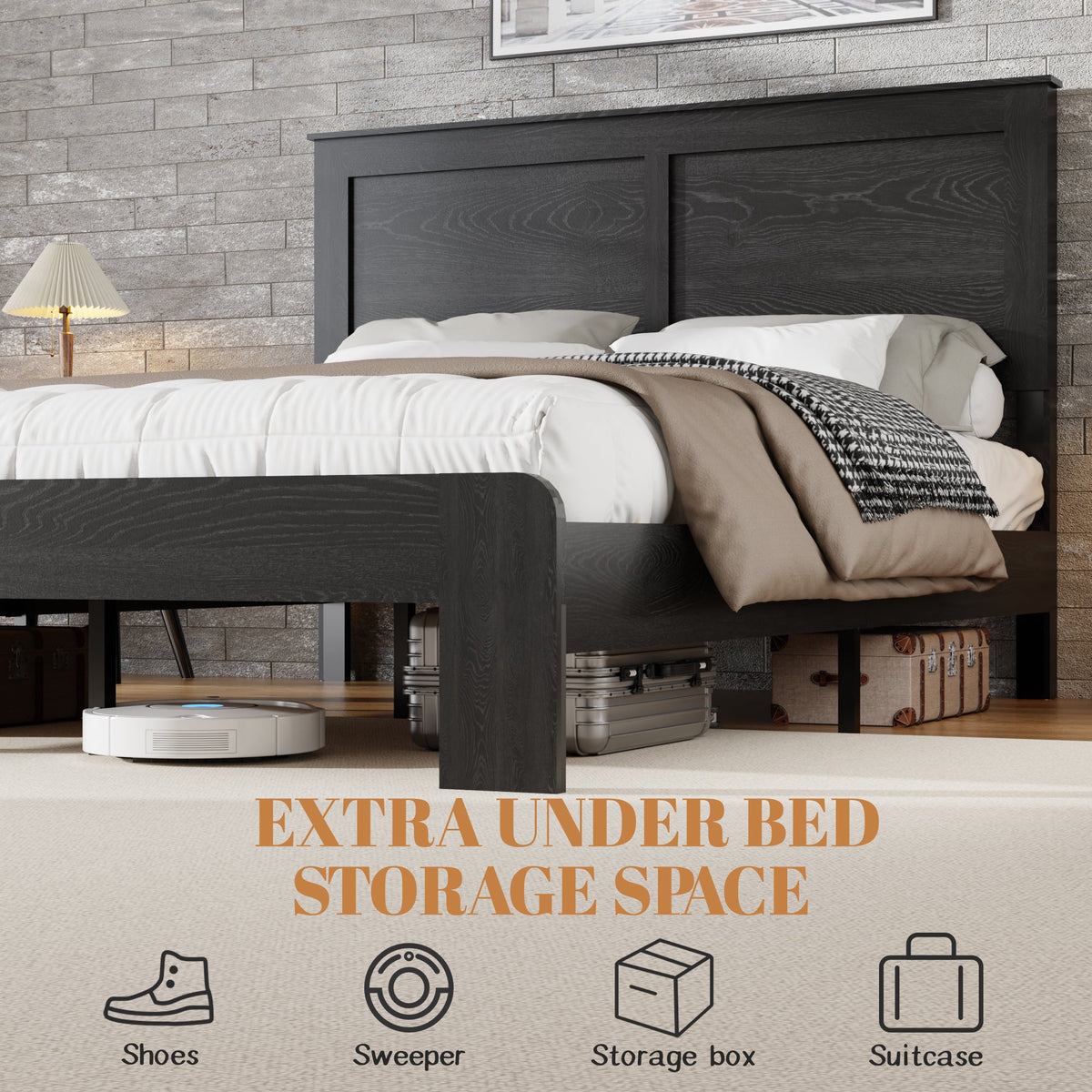 Full Size Wood Platform Bed Frame