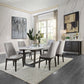 Madan - Dining Table With Marble Top - Marble Top & Weathered Gray