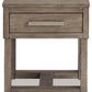 Loyaska - Rectangular End Table - Grayish Brown