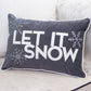 Nneka Let It Snow Gray Velvet Lumbar Pillow with Insert 14x20