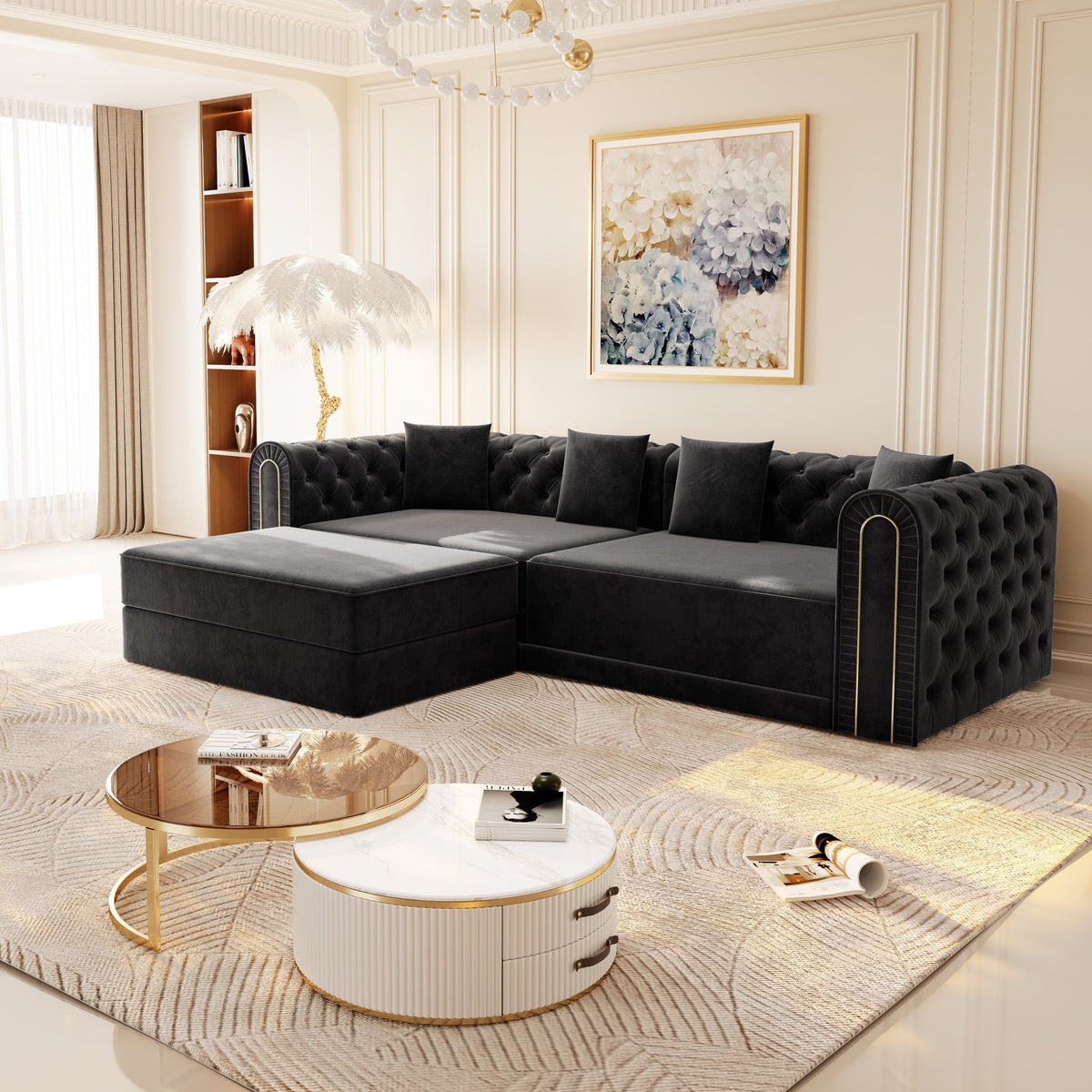 90.6" 3-in-1 Convertible Sleeper Sofa