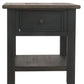 Tyler Creek - Rectangular End Table - Grayish Brown / Black