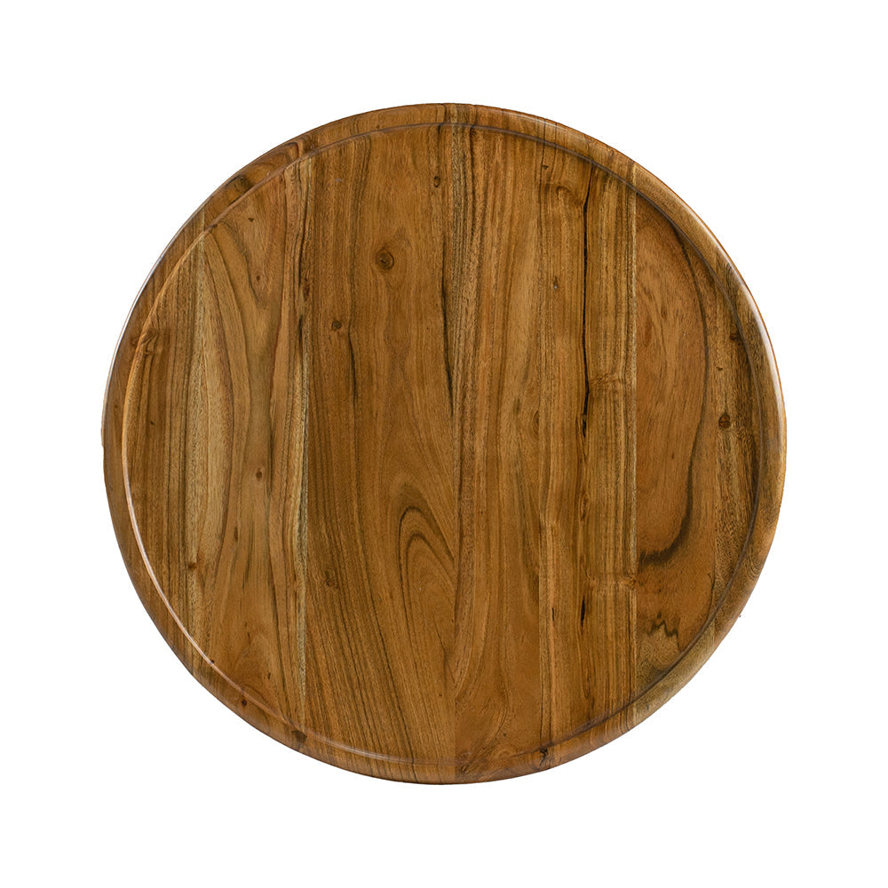 22x22x25" Drum Side Table With Tray Style Top