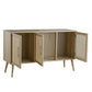 Natural Brown Media Center with Rattan Doors