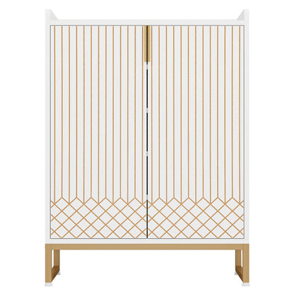 29.52 Inches White Shoe Cabinet
