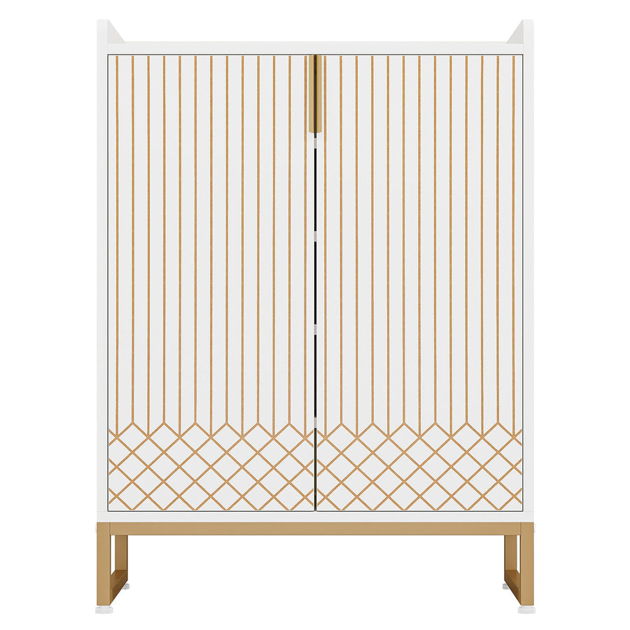 29.52 Inches White Shoe Cabinet