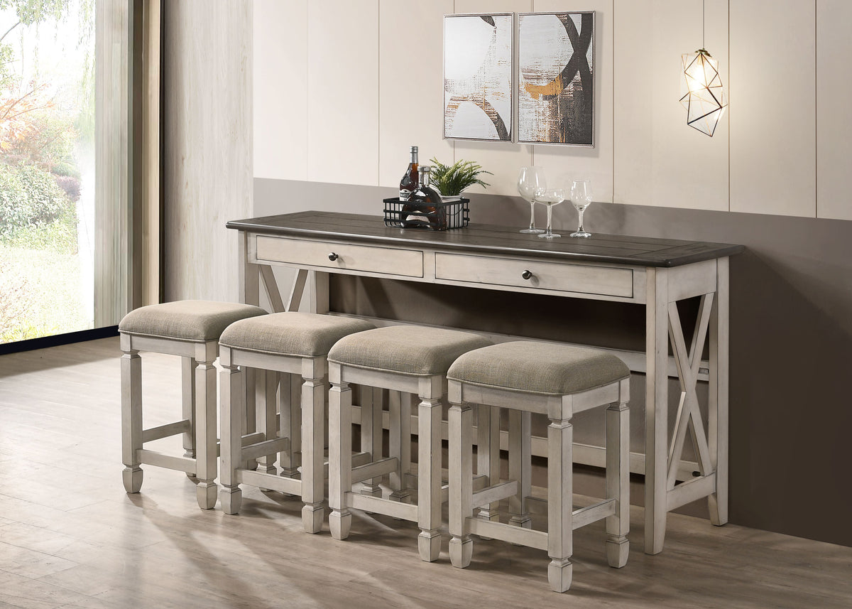 Console Table with 4 Stools