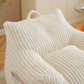 Giant Plush Bean Bag Chair for Adults with Armrests and Footstool