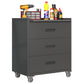 Heavy-Duty Metal Storage Cabinet with Wheels