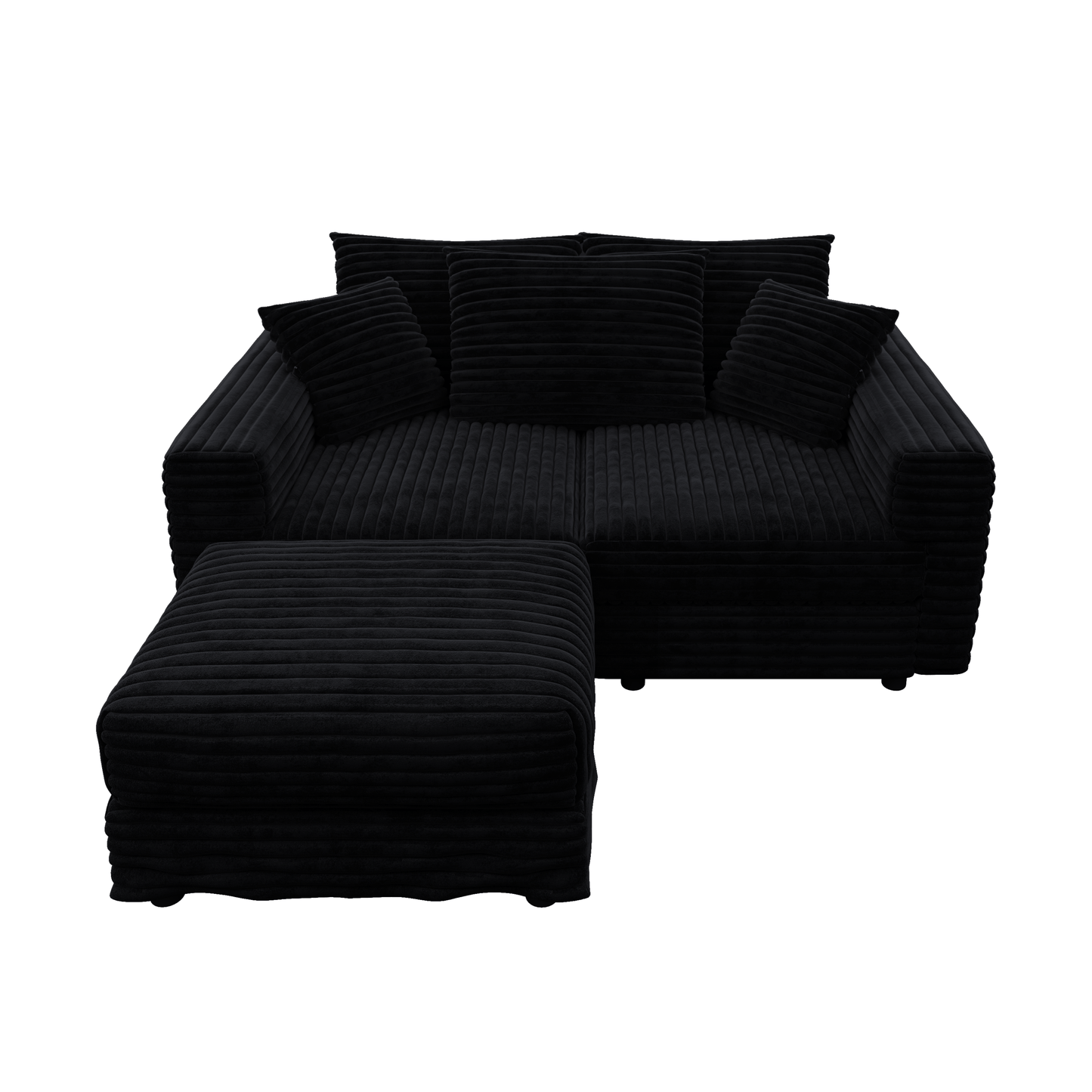 Plush Corduroy 3-Seat Sofa