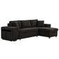 Modern L-Shape 3 Seat Reversible Sectional Couch, Pull Out Sleeper Sofa With Storage Chaise And 2 Stools For - view 3
