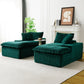 Green Turtle Velvet Double Chaise Lounge