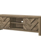 1pc Rustic Chevron-Patterned Entertainment Console TV Stand