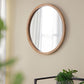 Circle Wall Mirror With Wooden Frame for Living Room