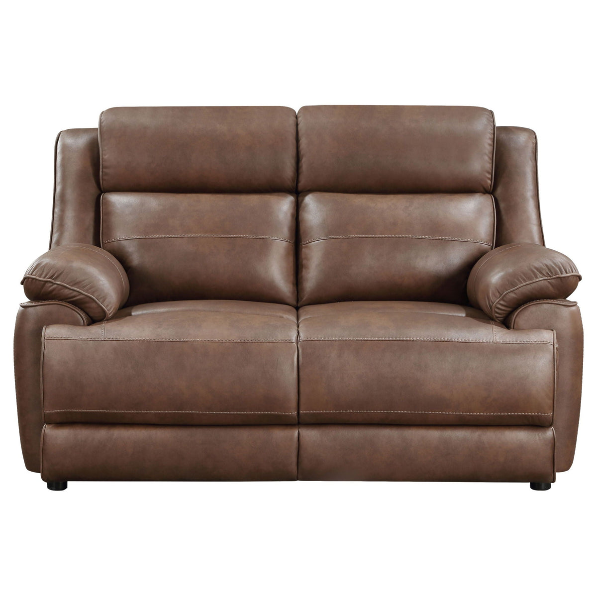Ellington Upholstered Padded Arm Loveseat Dark Brown - view 7