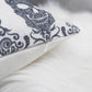 Gothic Damask Skull Throw Pillow – Black & White Cotton Linen