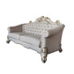 Vendome II - Sofa With 6 Pillows - Two Tone Ivory Fabric & Antique Pearl