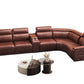 6-Piece Modular Leather Sofa with 2 Cup Holders