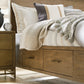 Lindon - Complete Panel Bed With Storage Rails - Belgian Wheat