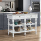 Rorratt - Kitchen Island - Marble Top & White