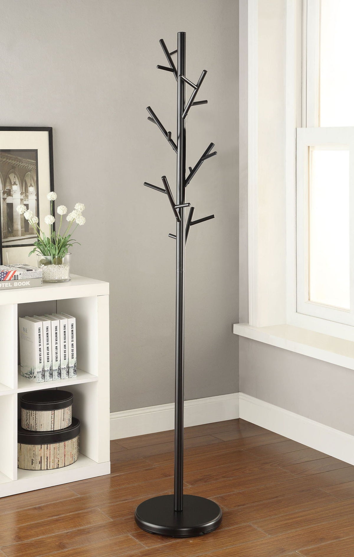Clover 18 Hook Freestanding Metal Coat Rack Hat Hanger Black - view 4