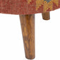 Brick Red Wood Frame Ottoman Stool