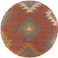 Brick Red Wood Frame Ottoman Stool