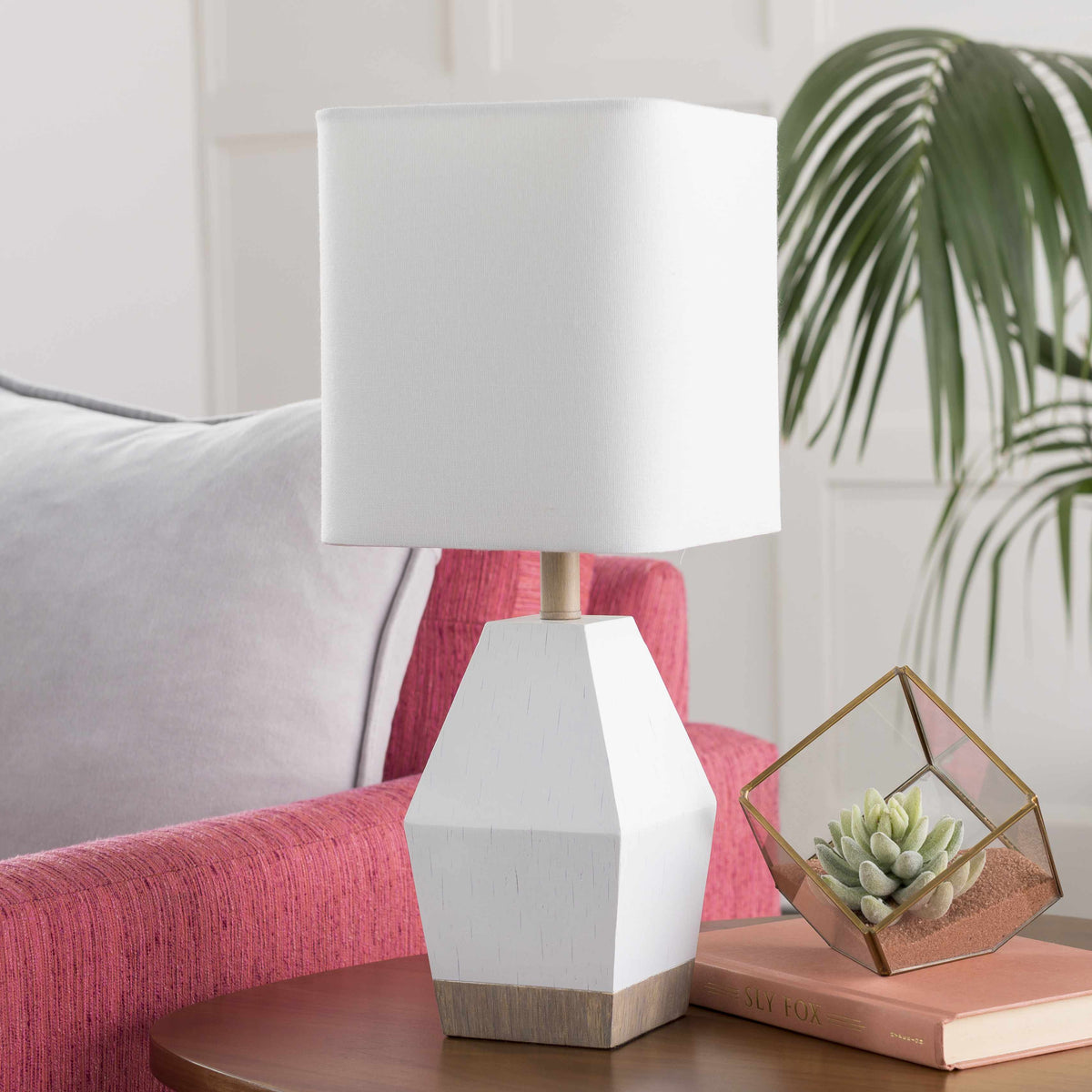 Blinsung White Contemporary Table Lamp - Clearance