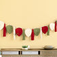 Macrame Leaf Garland Wall Hanging with Tassel Accents