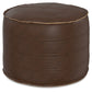 Brody 20 Inch Wide Round Pouf in Distressed
