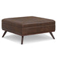 Owen 40 Inch Wide XL Square Coffee Table Storage Ottoman