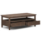 Warm Shaker Solid Wood 48 Inch Wide Transitional Coffee Table