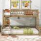 Twin XL Over Queen Bunk Bed with Ladder and Guardrails